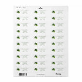 Étiquette Joyeuse Fête de la Saint-Patrick Trèfle (Feuille entière)