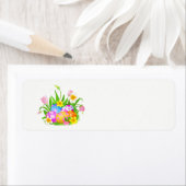 Étiquette Joyeuse florale de Pâques (En situation)