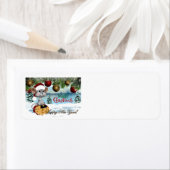 Étiquette Joyeuse souris de Noël (En situation)