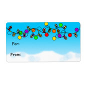 Étiquette Joyeuses ampoules de Noël (Devant)