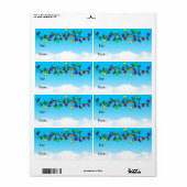 Étiquette Joyeuses ampoules de Noël (Feuille entière)