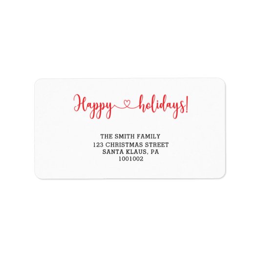 Étiquette Joyeuses fêtes (Devant)