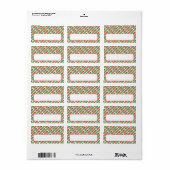 Étiquette Joyeuses Fêtes Crayons Rouges et Verts (Feuille entière)