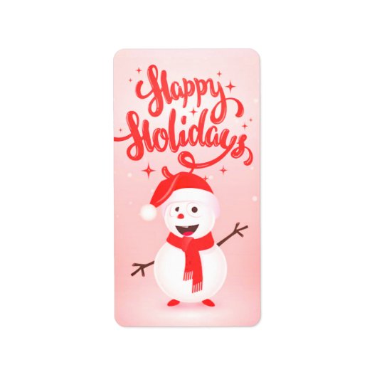 Étiquette "Joyeuses fêtes de Noël enneigé" (Devant)