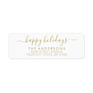 Étiquette Joyeuses fêtes Joyeux Noël Élégant Script d'or
