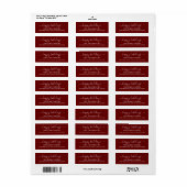 Étiquette Joyeuses fêtes Joyeux Noël Rouge Simple Script (Feuille entière)