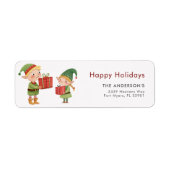 Étiquette Joyeuses fêtes Noël Elfs Mischief (Devant)