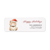 Étiquette Joyeuses fêtes Noël mignonne Chat Kitty Adresse (Devant)