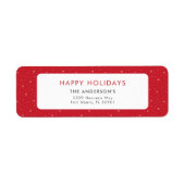 Étiquette Joyeuses fêtes Noël Minimal Snowflakes Rouge (Devant)