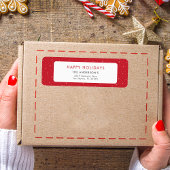 Étiquette Joyeuses fêtes Noël Minimal Snowflakes Rouge