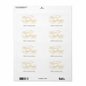 Étiquette Joyeuses Fêtes (OR) (Feuille entière)