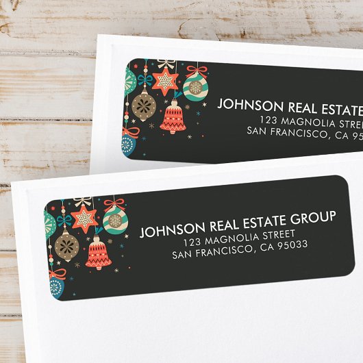 Étiquette Joyeuses fêtes | Ornements de vacances modernes