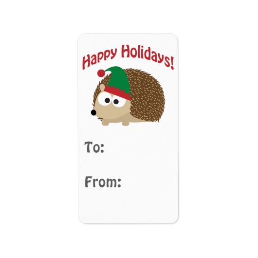 Étiquette Joyeuses fêtes ! tag cadeau Hedgehog (Devant)