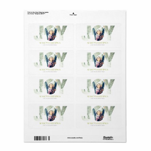 Étiquette Joyeuses Fêtes (VERT) (Feuille entière)