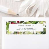 Étiquette Joyeuses vacances aquarelle feuillage Noël (En situation)