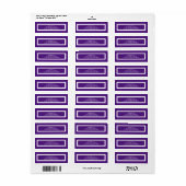 Étiquette Joyeuses vacances Conception violette (Feuille entière)