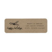 Étiquette Joyeuses vacances Kraft (Devant)