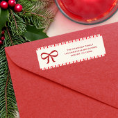 Étiquette Joyeuses vacances modernes Bow rouge