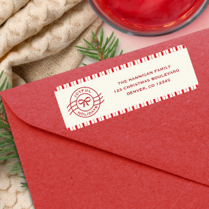 Étiquette Joyeuses vacances modernes Bow rouge