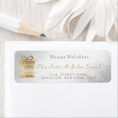 Étiquette Joyeuses vacances Silver Golden Glam Cadeau (En situation)