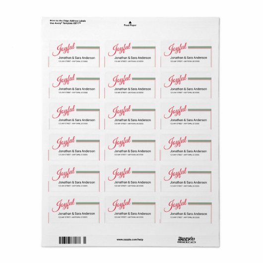 Étiquette Joyeux (Feuille entière)