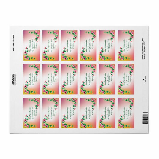 Étiquette Joyeux 25e anniversaire (Feuille entière)