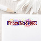 Étiquette Joyeux 4 juillet avec Feu d'artifice (En situation)