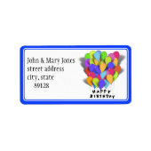 Étiquette Joyeux anniversaire - Ballons de fête (Devant)