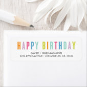 Étiquette Joyeux anniversaire coloré (En situation)