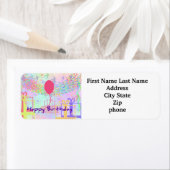 Étiquette Joyeux anniversaire et meilleurs voeux One Ballon (En situation)