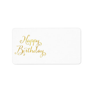Étiquette Joyeux Anniversaire Gold Faux Parties scintillant