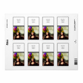 Étiquette Joyeux anniversaire Mona Lisa (Feuille entière)