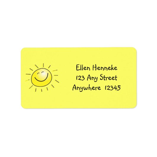 Étiquette Joyeux anniversaire, soleil ! (Devant)