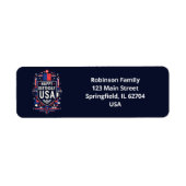 Étiquette Joyeux anniversaire USA (Devant)