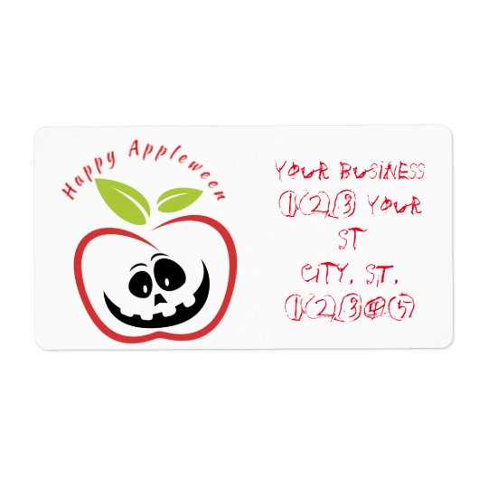 Étiquette Joyeux Appleween Jack O'lantern Thunder_Cove (Devant)