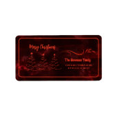 Étiquette Joyeux arbres de Noël Bourgogne (Devant)