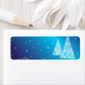 Étiquette Joyeux arbres de Noël et étoiles (En situation)