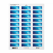 Étiquette Joyeux arbres de Noël et étoiles (Feuille entière)