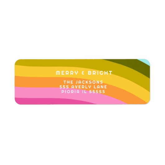 Étiquette Joyeux arc-en-ciel moderne et vertical lumineux (Devant)