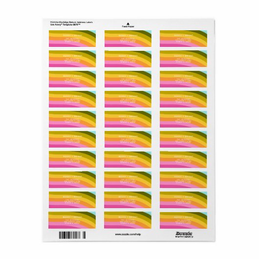 Étiquette Joyeux arc-en-ciel moderne et vertical lumineux (Feuille entière)