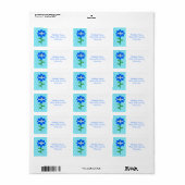 Étiquette Joyeux Bee Day Boy Blue Birthday Bumblebee Food (Feuille entière)