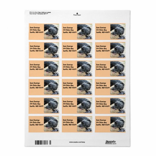 Étiquette Joyeux Black Cocker Spaniel (Feuille entière)