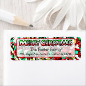 Étiquette Joyeux bonbons de Noël saupoudrant Whimsical (En situation)