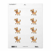 Étiquette Joyeux Brown Chien Chien Chien Chien Sortie (Feuille entière)