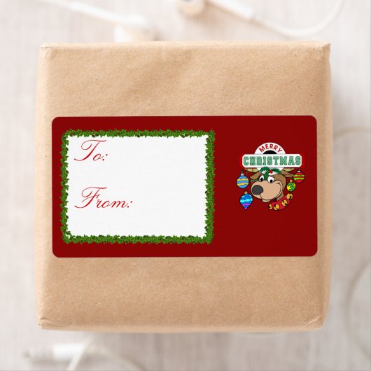 Étiquette Joyeux cadeau de Noël (En situation)