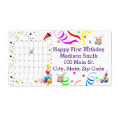 Étiquette Joyeux calendrier anniversaire Janvier 2022 Étique (Devant)