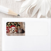 Étiquette Joyeux chat et chien de Noël (En situation)