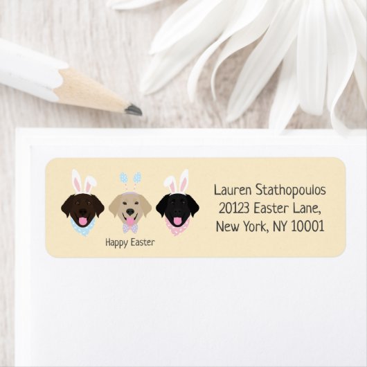 Étiquette Joyeux Chiens d'excursion de Pâques Labrador (En situation)