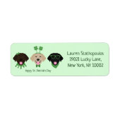 Étiquette Joyeux Chiens du Labrador Jour de la Saint Patrick (Devant)