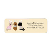 Étiquette Joyeux Chiens Goldendoodle de Pâques (Devant)